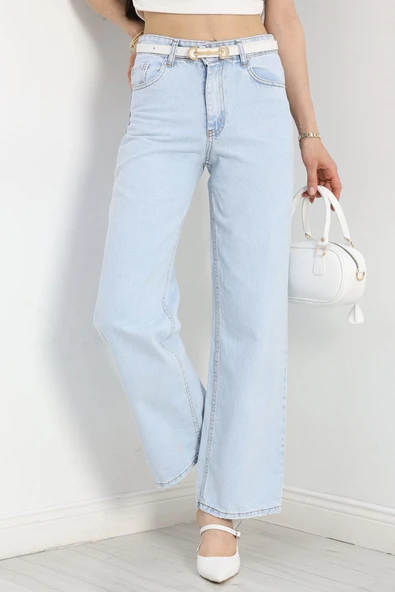 Palazzo Kot Pantolon Açıkmavi - Resim 5