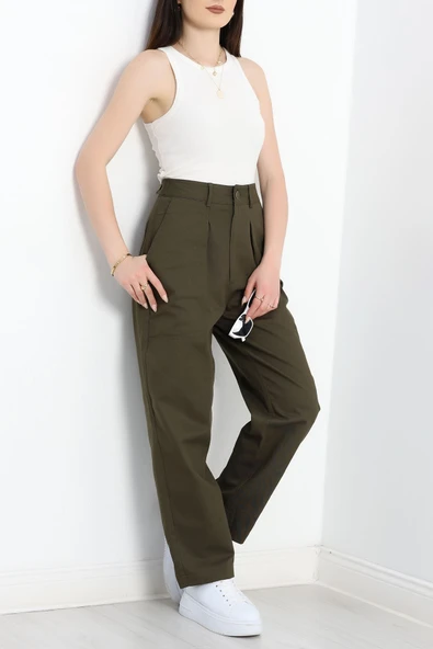 Havuç Paça Pantolon Haki