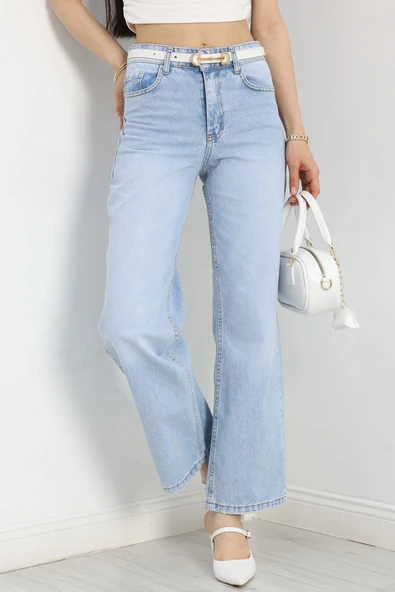 Palazzo Kot Pantolon Mavi - Resim 2