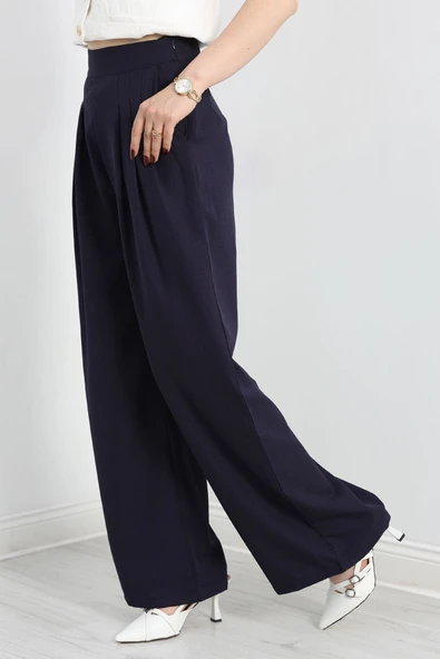 Pileli Pantolon Lacivert