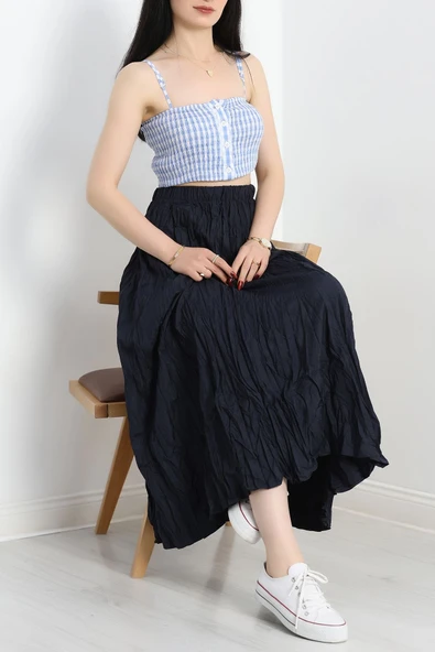 Piliseli Etek Lacivert - 5