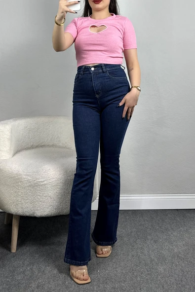 Power Likra İspanyol Kot Pantolon Lacivert ürün görseli