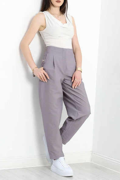 Paraşüt Kumaş Pantolon Gri - 4