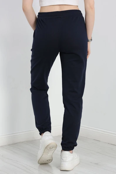 Paça Lastikli Çımalı Eşofman Altı Lacivert - 6