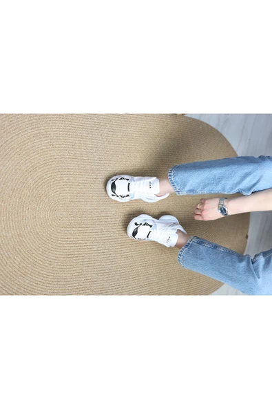 Kalın Taban Spor Ayakkabı Beyazgümüş - Resim 10