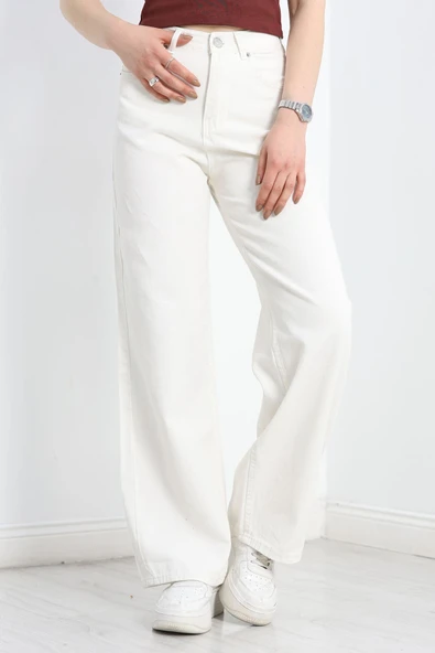 Palazzo Kot Pantolon Kırıkbeyaz ürün görseli