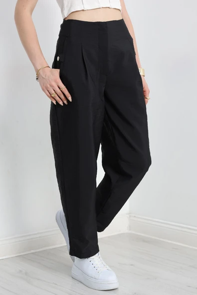 Paraşüt Kumaş Pantolon Siyah - 2