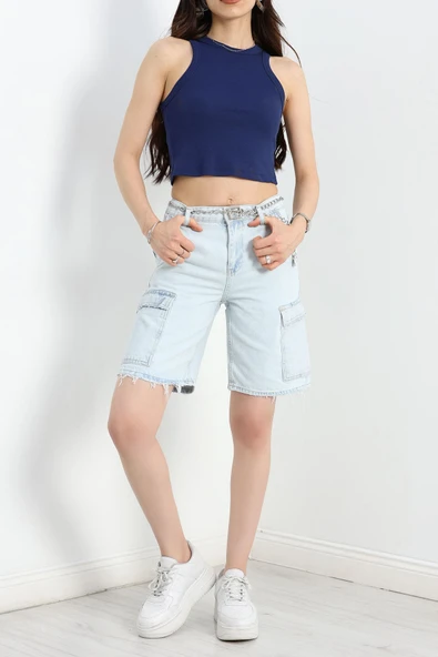 Kot Şort Açıkmavi
