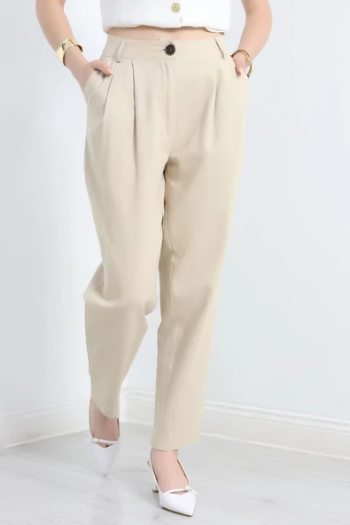 Gabardin Pantolon Bej - 2
