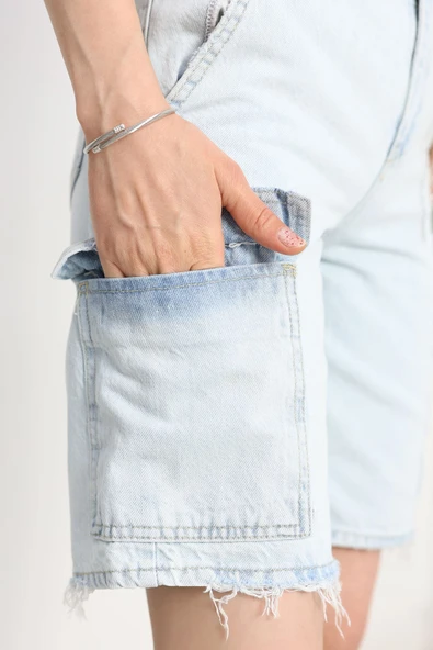 Kot Şort Açıkmavi - 6