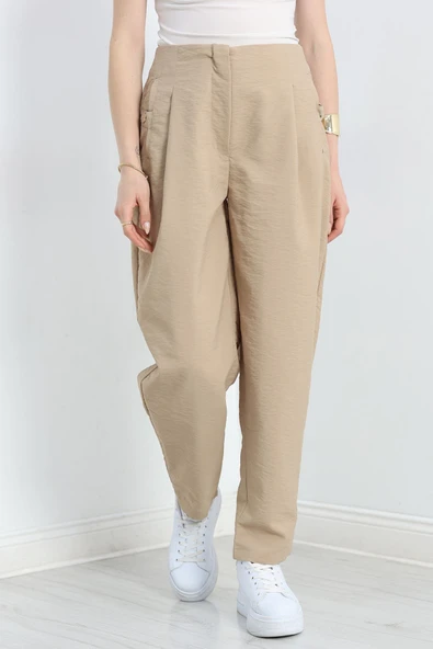 Paraşüt Kumaş Pantolon Vizon - 2