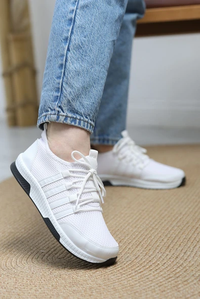 Günlük Spor Ayakkabı Beyaz1 - Resim 4