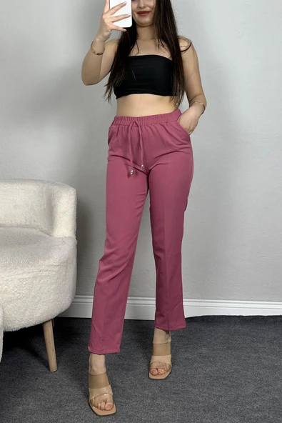 Dabıl Bağcıklı Pantolon Gülkurusu ürün görseli 1