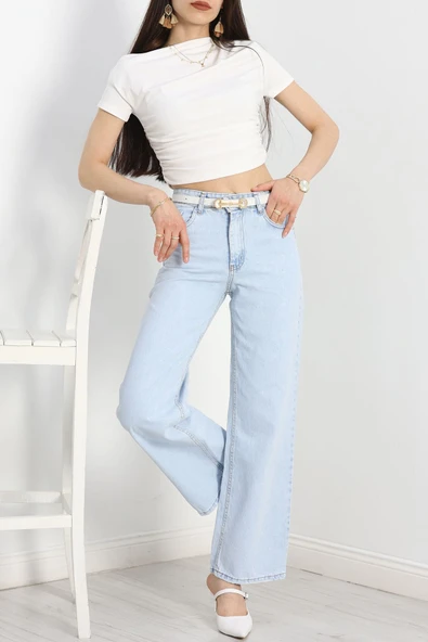 Palazzo Kot Pantolon Açıkmavi - Resim 4