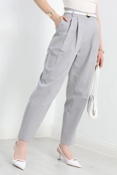 Gabardin Pantolon Gri - Resim 5