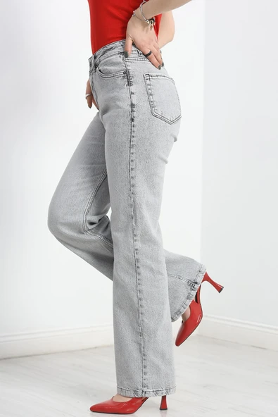 Palazzo Kot Pantolon Gri - Resim 3