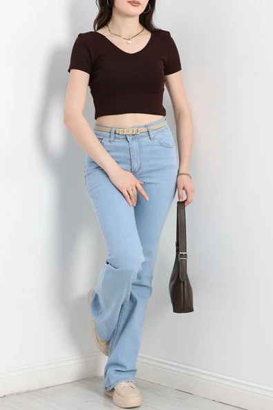 İspanyol Paça Kot Pantolon Buzmavi ürün görseli 1