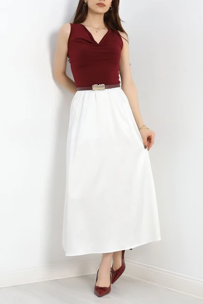 Uzun Saten Etek Beyaz - 4