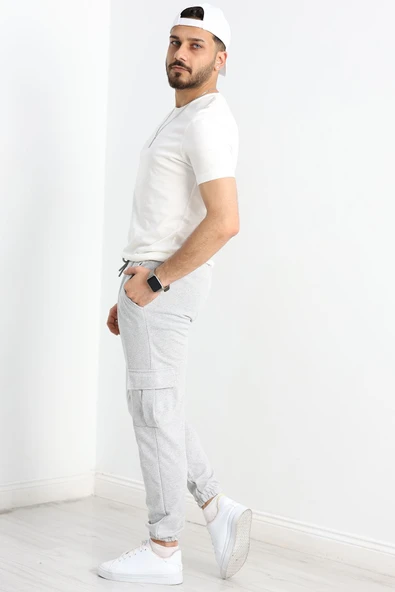 Openet Erkek Kargo Cep Eşofman Altı Gri ürün görseli 1