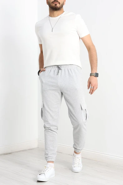 Openet Erkek Kargo Cep Eşofman Altı Gri - Resim 3