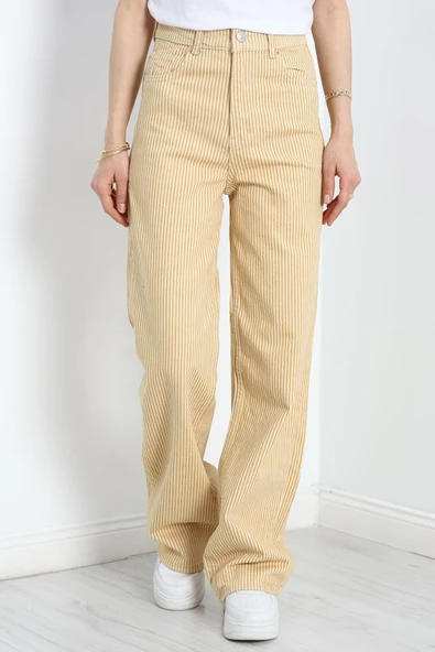 Palazzo Kot Pantolon Bejçizgili - 2