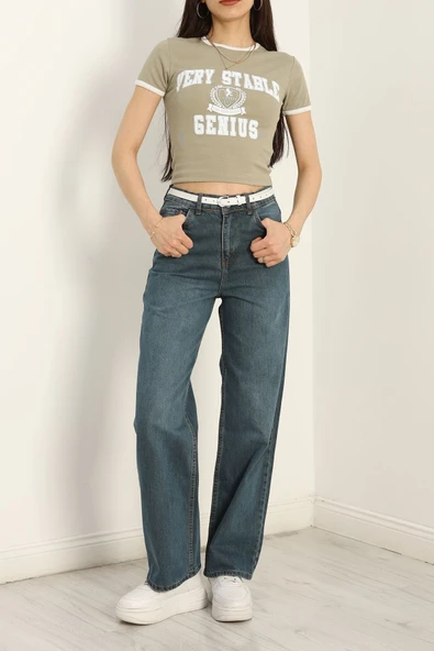 Palazzo Kot Pantolon Mavitint - Resim 2