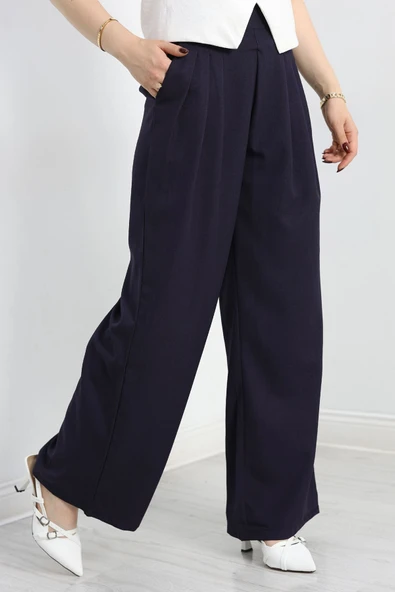 Pileli Pantolon Lacivert - 3