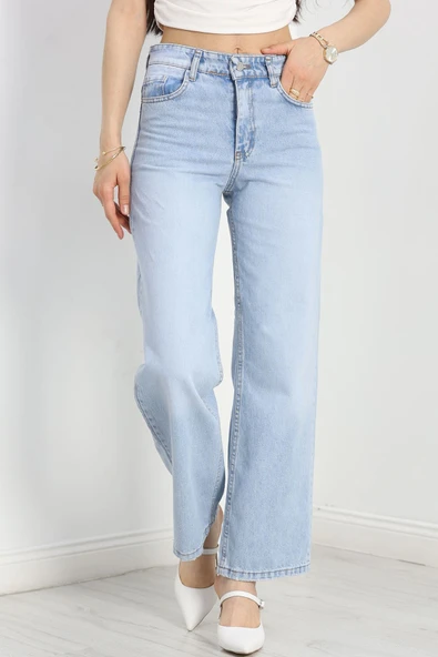 Palazzo Kot Pantolon Mavi - Resim 5