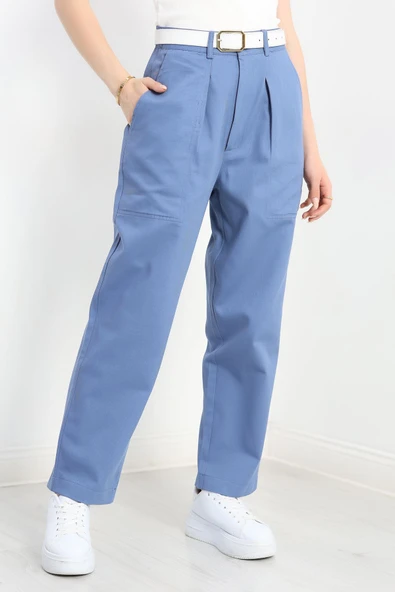 Havuç Paça Pantolon İndigo ürün görseli 1