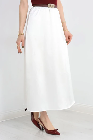 Uzun Saten Etek Beyaz - 6