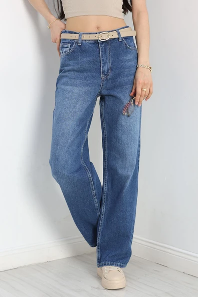 Palazzo Kot Pantolon Mavi - 4