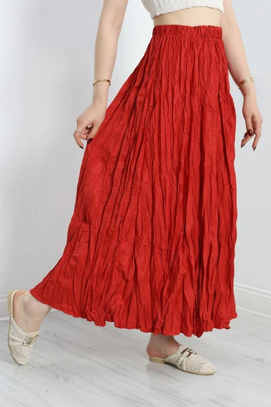 Piliseli Etek Bordo - Resim 5