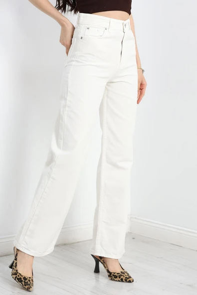 Palazzo Kot Pantolon Ekru - 3