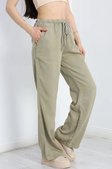 Gabardin Tensel Kumaş Kot Pantolon Haki - 3