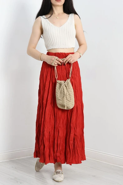 Piliseli Etek Bordo - Resim 4