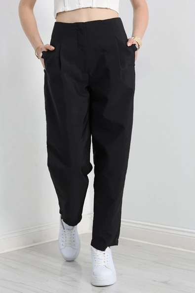 Paraşüt Kumaş Pantolon Siyah - 4