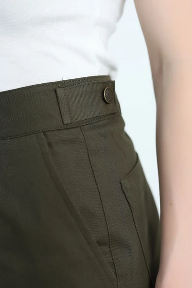Havuç Paça Pantolon Haki - 6