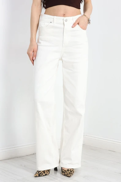 Palazzo Kot Pantolon Ekru - 2