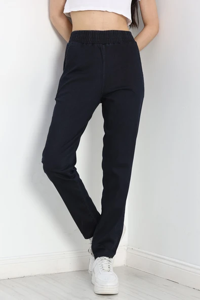 Orta Kalınlıkta Lastikli Pantolon Lacivert - 5