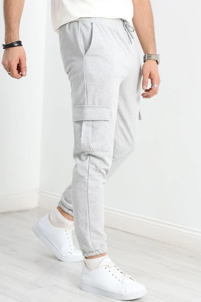 Openet Erkek Kargo Cep Eşofman Altı Gri - Resim 5