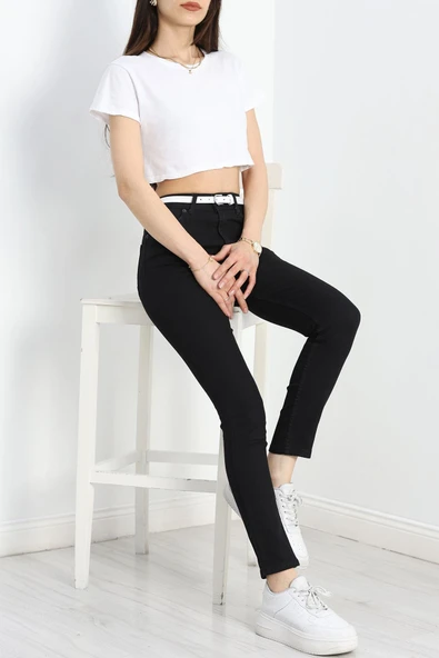 Dar Paça Kot Pantolon Siyah - 2