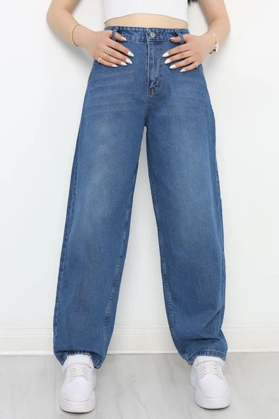 Baggy Kot Pantolon Mavi - 2