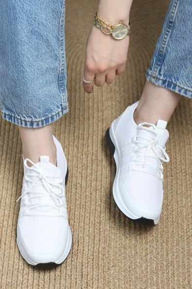 Günlük Spor Ayakkabı Beyaz1 - Resim 2