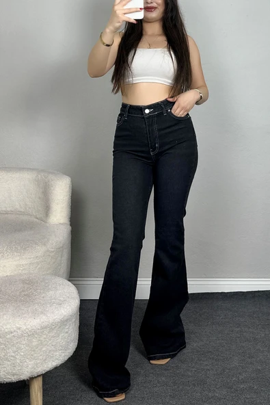 İspanyol Paça Kot Pantolon Füme2 ürün görseli