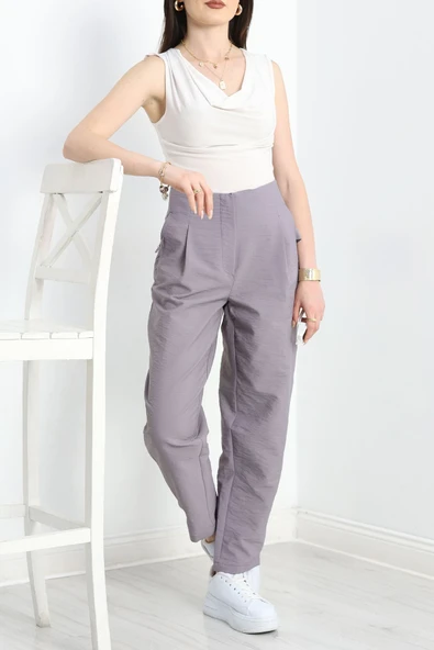 Paraşüt Kumaş Pantolon Gri - 5