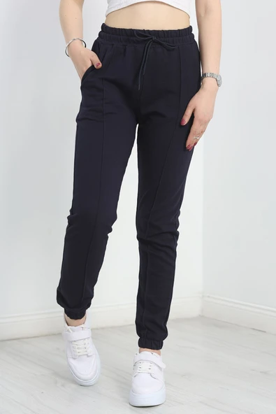 Paça Lastikli Çımalı Eşofman Altı Lacivert - 2