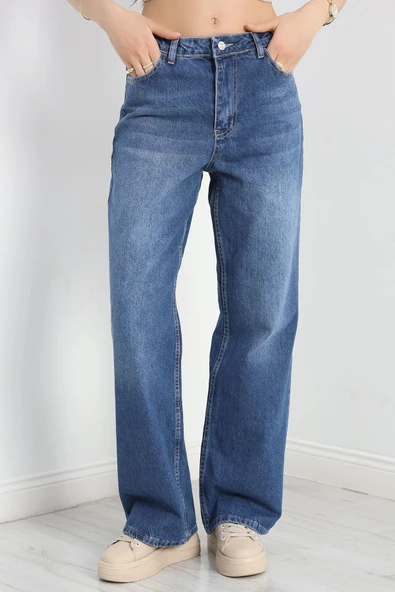 Palazzo Kot Pantolon Mavi - 5