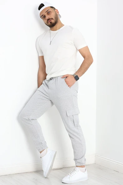 Openet Erkek Kargo Cep Eşofman Altı Gri - Resim 2