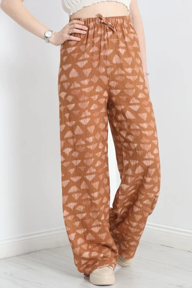 Dokuma Viskon Pantolon Kahve ürün görseli 1