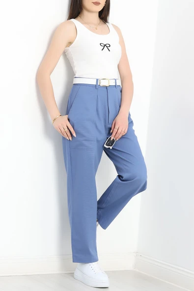 Havuç Paça Pantolon İndigo - Resim 3